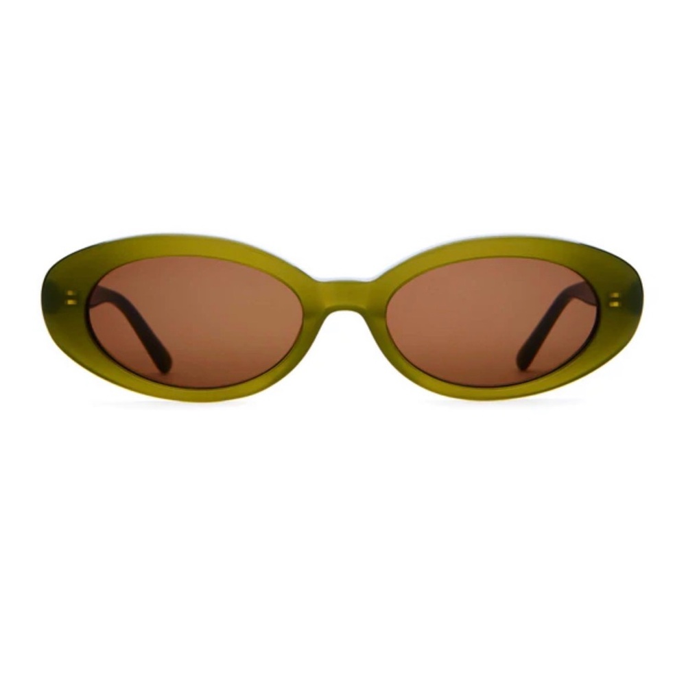 Crap eyewear sweet leaf Olive Green Oval Women's Sunglasses - Fashion Accessory